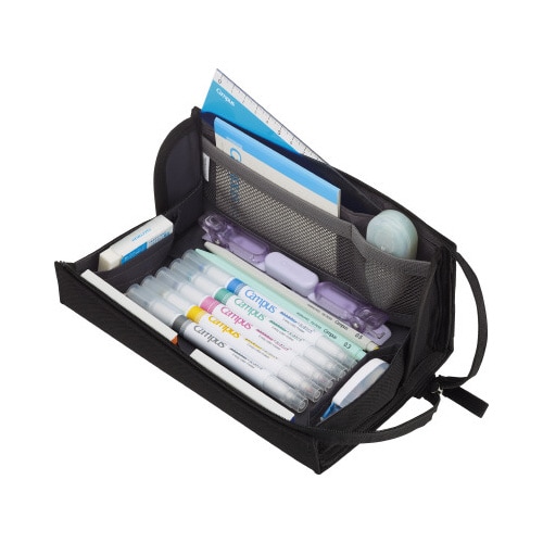 キャンパストレーで一覧できるペンケースブラック×5