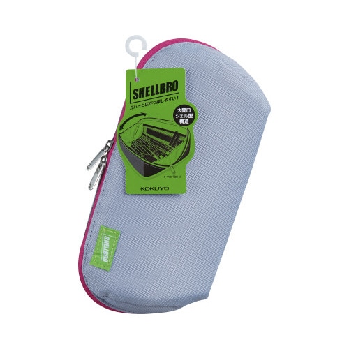 ペンケース<シェルブロ>グレー×ピンク