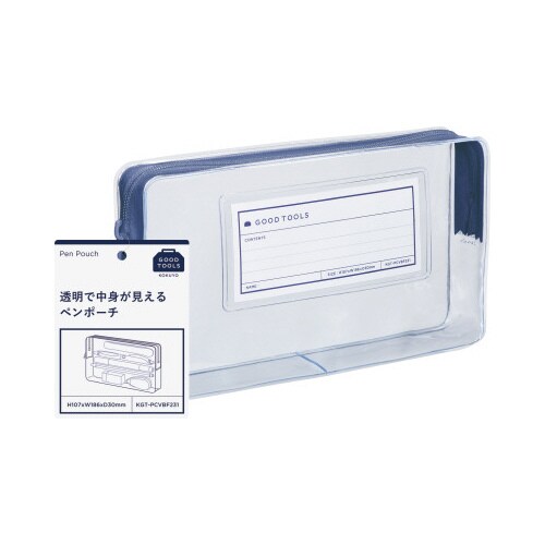 ペンポーチGOODTOOLS クリア ネイビー×5