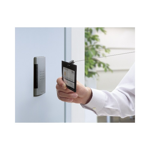 吊下げ名札IDeo革製 名刺IDカード用ヨコ型 黒