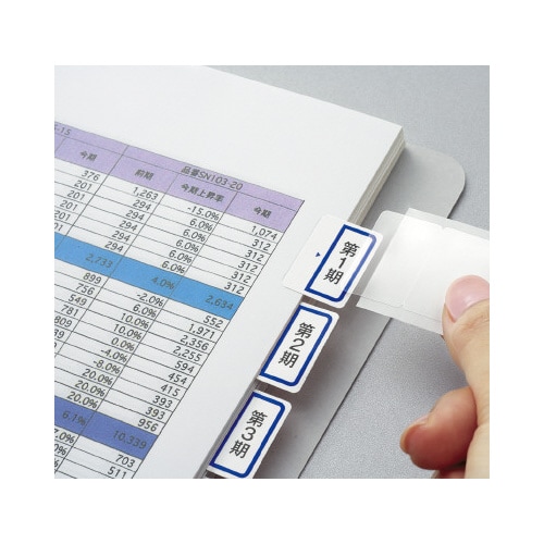 タックインデックス(保護フィルム付)中・青枠 5枚