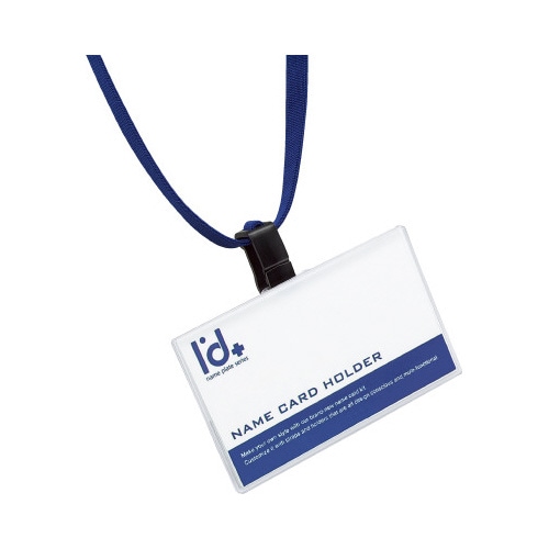 名札セット ハードケース・IDカードサイズ 青