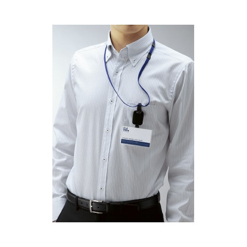 名札セット ハードケース・IDカードサイズ 青