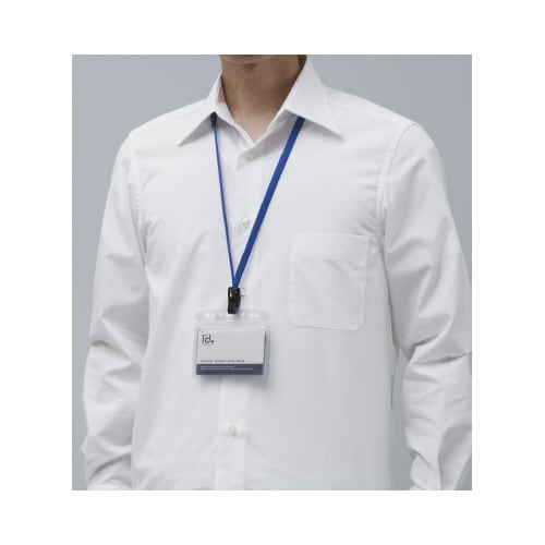 吊下げ名札セット(カードプロテクトタイプ)青