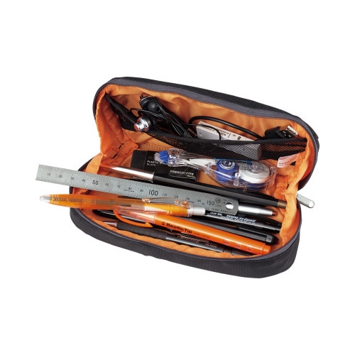 ペンケース<シェルブロ>ブラック×オレンジ