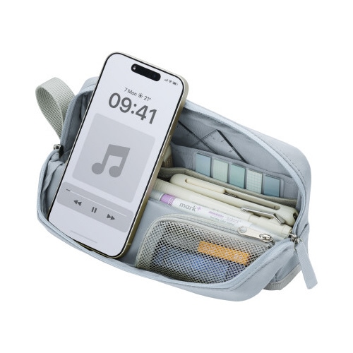 ペンケースカバコハーフポケット サックスブルー×5