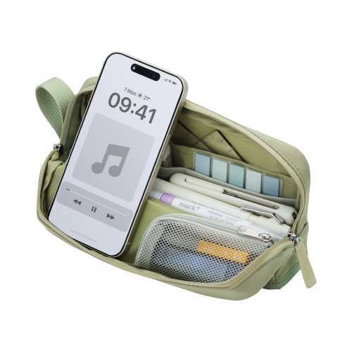 ペンケース カバコハーフポケット アッシュグリーン