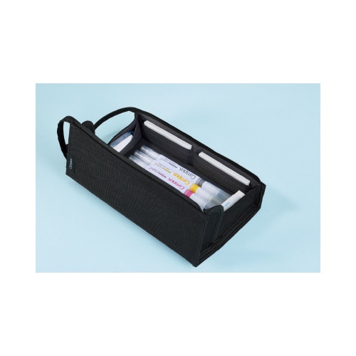 キャンパストレーで一覧できるペンケースブラック×5