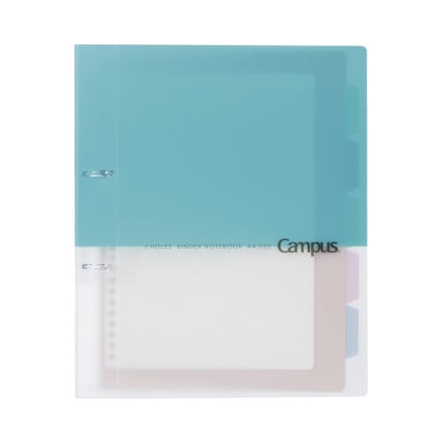 プリントもとじやすい2穴バインダー A4 水色