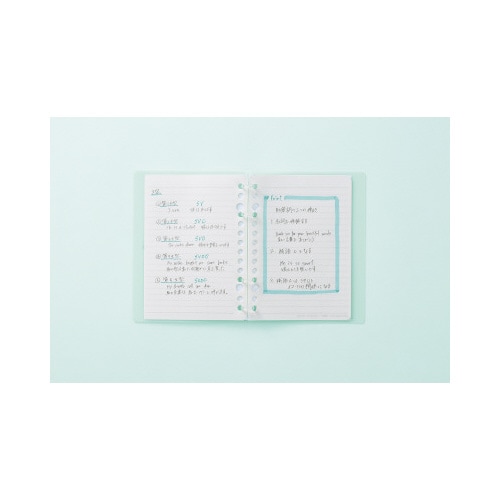 キャンパスノートバインダーA6 4穴 グリーン×6