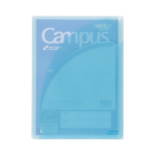 キャンパスプリント整頓カバーノート5ミリ方眼青×5