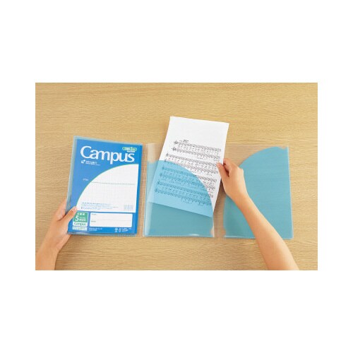 キャンパスプリント整頓カバーノート5ミリ方眼青×5