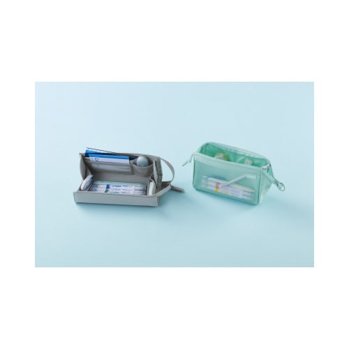 キャンパス トレーで一覧できるペンケース グレー