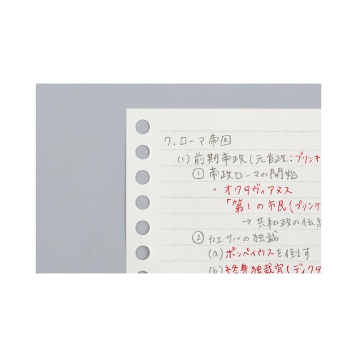 ルーズリーフ B罫 ドット入り A7 50枚