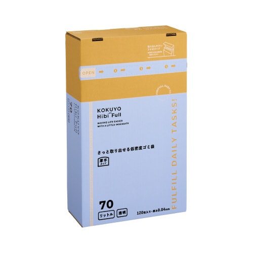 さっと取り出せる低密度ゴミ袋 厚手70L 箱透明