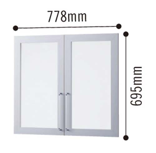 リピアノ木製収納 オプションガラス扉 2段用