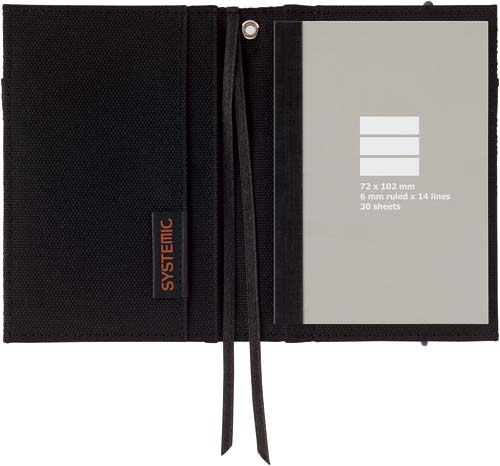 カバーノート(2冊収容タイプ)A7黒B罫30枚