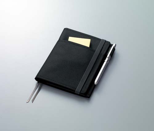 カバーメモ(2冊収容・リングメモ)A6黒B罫50枚