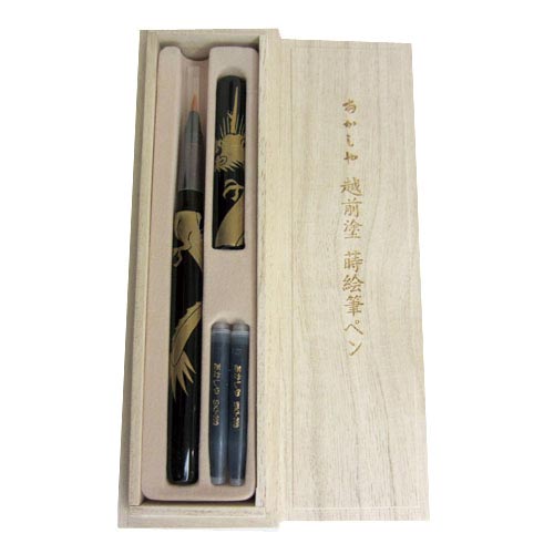 蒔絵筆ペン 龍 黒 漆塗 UK15B−06