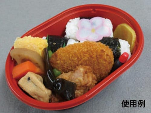 小判型丼容器 CTプチ丼 赤−BK身 600枚入