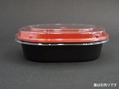 小判型丼容器 CTプチ丼 赤−BK身 600枚入