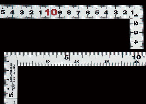 曲尺平ぴた シルバー 50cm 裏面角目 JIS