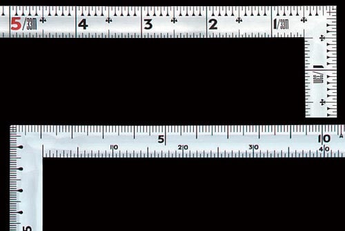 曲尺同厚 シルバー 50cm 裏面角目 名作JIS