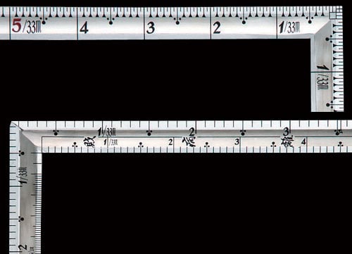 曲尺高級角厚 シルバー1尺6寸 裏面角目 匠甚五郎