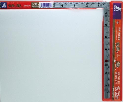 曲尺角厚 シルバー 1尺5寸 裏面角目 鶴亀