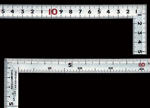 曲尺角厚 シルバー 50cm 裏面角目 重宝JIS