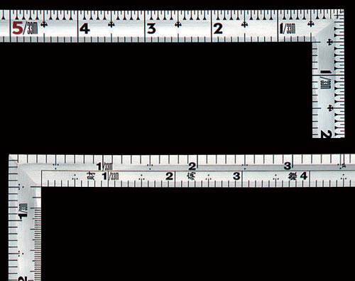 曲尺角厚 シルバー 1尺6寸 裏面角目 重宝