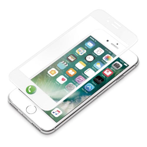 iPhone8−6用液晶保護ガラス 全面 光沢 白