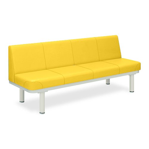 高田ベッド ５９０型ソファー 背付き 高級素材使用ブランド ０２ 座幅４５ 全高７７ 最適な価格 ｃｍ 全幅６３ イエロー ×長さ１６０×座高４３