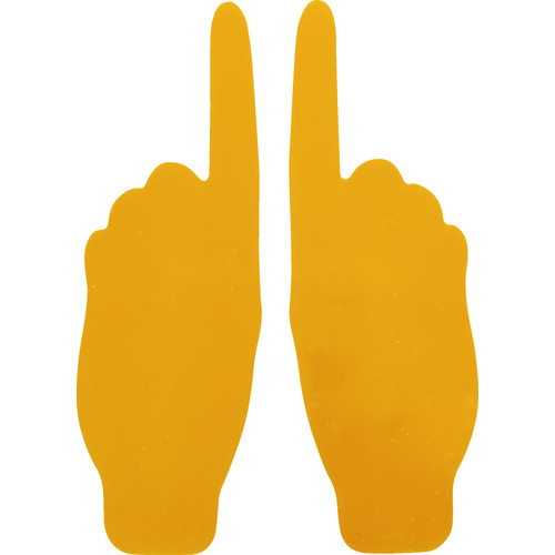 限定品 トラスコ中山 耐久フロアサイン手型 黄 公式 ２枚 １シート
