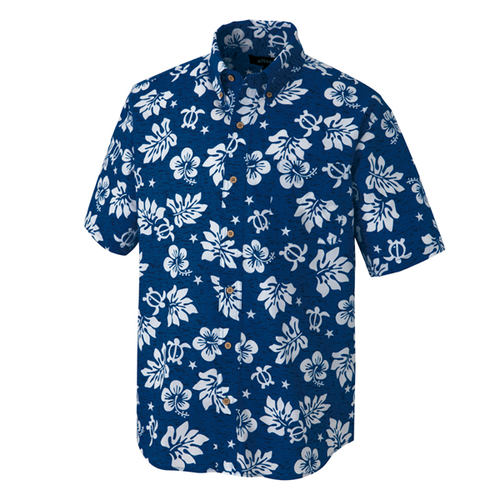 アイトス　ボタンダウンアロハシャツ（ハワイの夜）（男女兼用）＿ネイビー　５６１０９＿００８＿５Ｌ