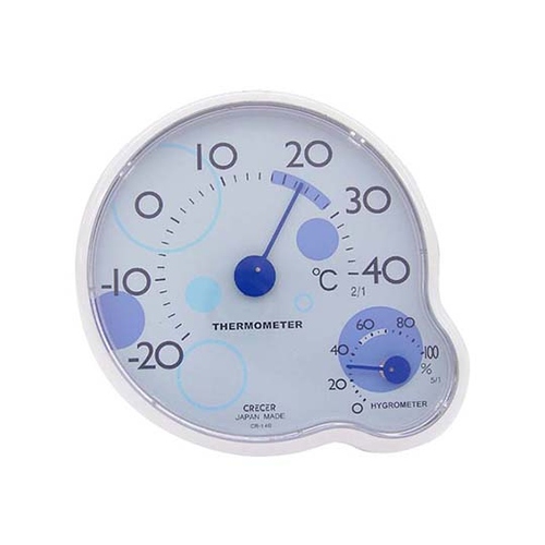 ギフト クレセル 温度計 湿度計 チープ ＣＲ−１４０Ｂ リップル