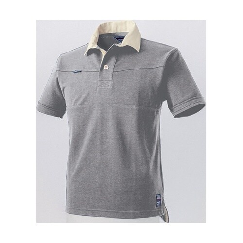 半袖ラガーシャツ 灰