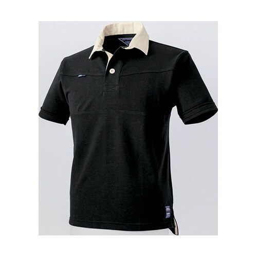 半袖ラガーシャツ クロ