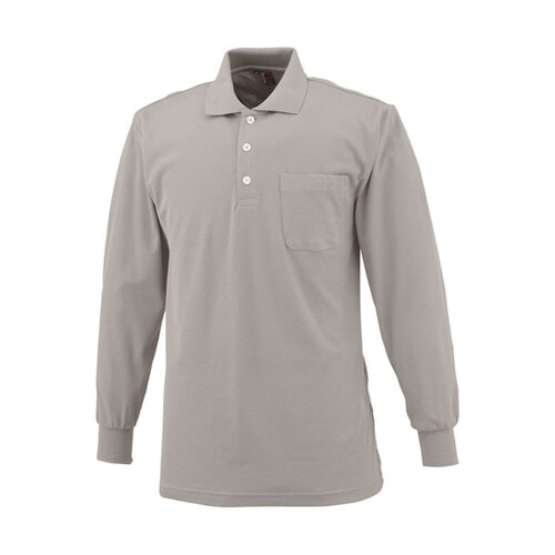 長袖ポロシャツ 銀