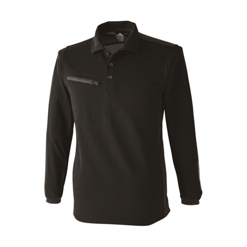 リフレクション長袖ポロ クロ