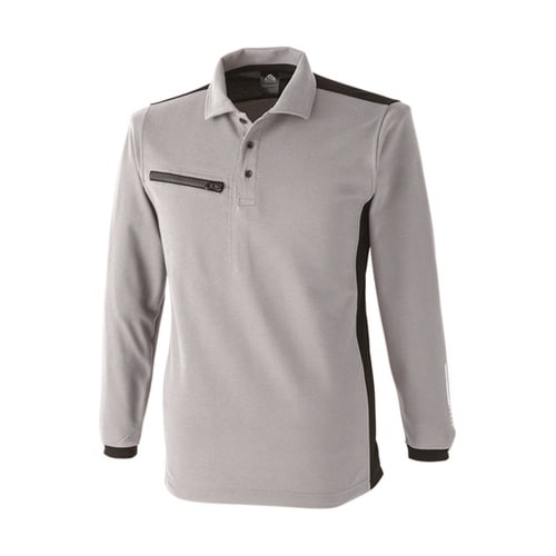 リフレクション長袖ポロ 銀