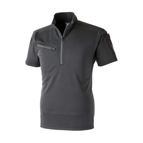 ZIP半袖ポロ C灰