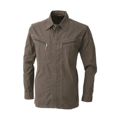 長袖シャツ カーキ