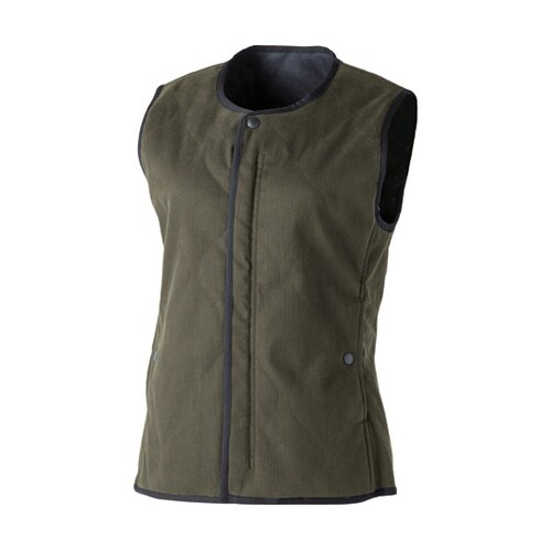 電熱キルティングベストオリーブ