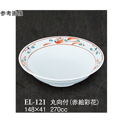 丸向付 赤絵彩花