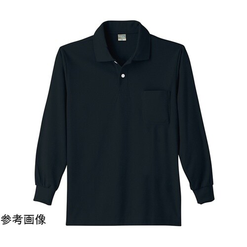 9007 DRY長袖ポロシャツ ブラック
