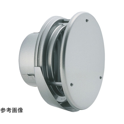 丸型防風板縦ガラリ水切り付換気口 防火ダンパー付 シルバーメタリックライト