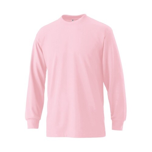 TCM088 裏綿ハニカムメッシュ長袖Tシャツ ピンク