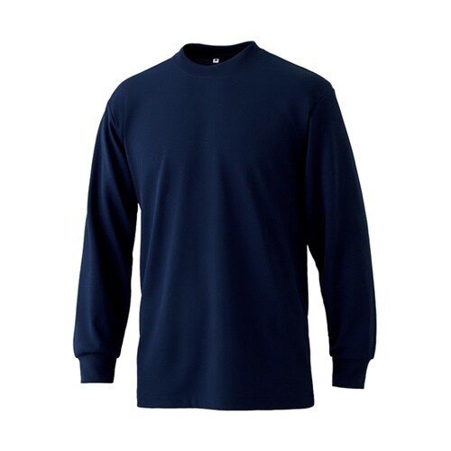 TCM088 裏綿ハニカムメッシュ長袖Tシャツ ネイビー