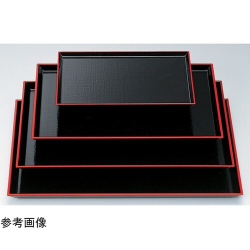 長角布目盆 黒天朱SL